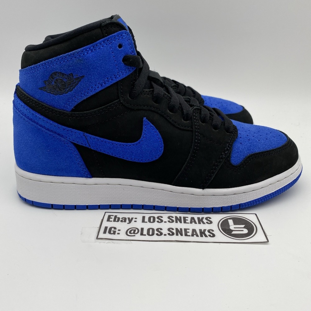 Size 6.5y- Jordan 1 Retro High OG GS Black/Royal Blue-White Youth (FD1437 042) - Picture 3 of 8